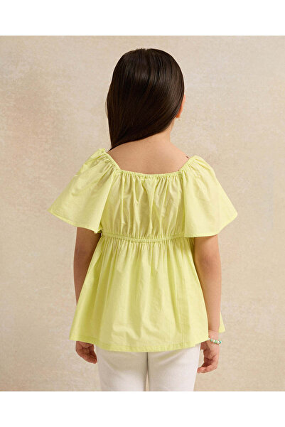 REDTAG Girls Yellow Peplum Blouse