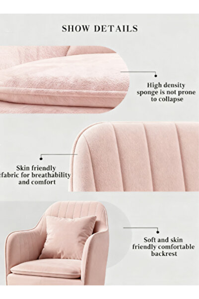 Generic Velvet Accent Chair Armchair Home Office Chair Dining Chair Desk Chair Makeup Chair with Pillow