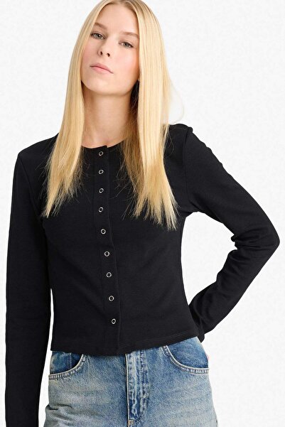 DeFacto Fitted Bisiklet Yaka Ribana Hırka G2806AX25AU