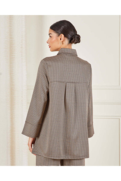 REDTAG Women Brown Collared Button Front Blouse