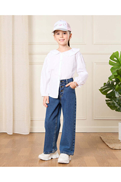 REDTAG Girls White Plain Shirt Blouse