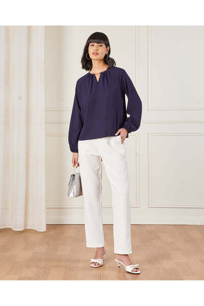 REDTAG Women Navy Embellished Blouse