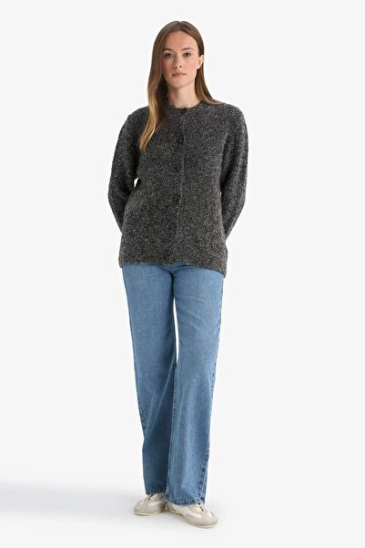 DeFacto Cardigan cu nasturi din tricot guler rotund cu potrivire normală F1103AX25AU