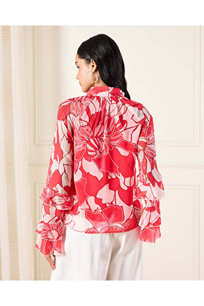 REDTAG Women Red Printed Blouse