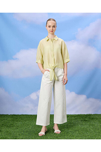 REDTAG Senior Girls Yellow Shirt With Studs