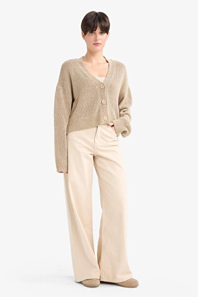 DeFacto Relax Fit V Neck Buttoned Knitwear Cardigan G4123Ax25Wn