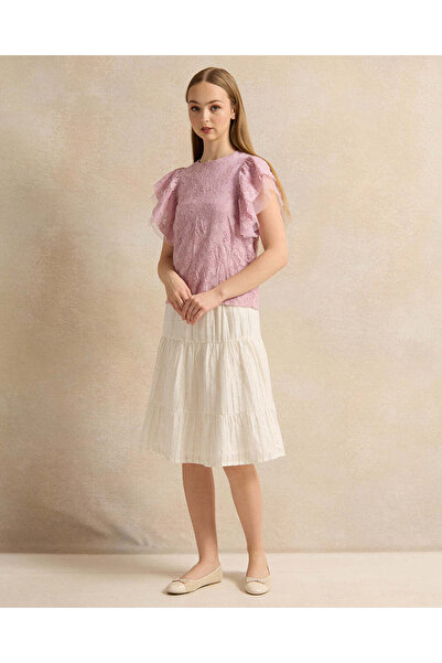 REDTAG Senior Girls Purple Embellished Top