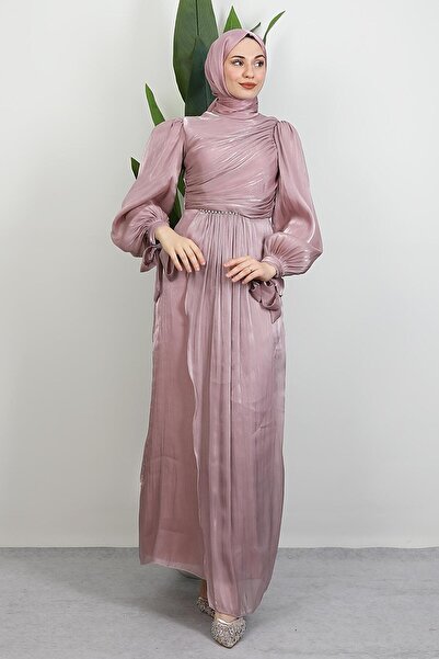 GİYZAMİLA Ahunisa Yoryo Abiye Soft Pembe