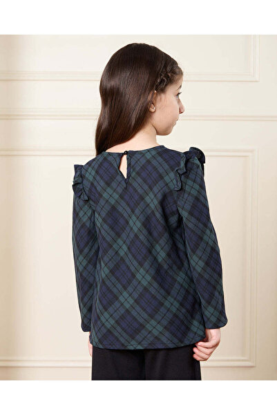 REDTAG Girls Navy Checkered Top