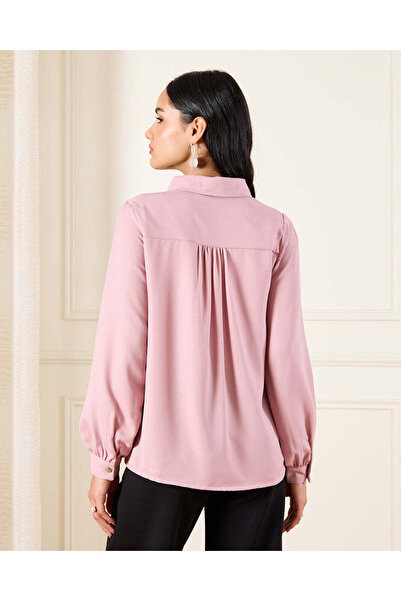 REDTAG Women Mauve Detailed Shirt