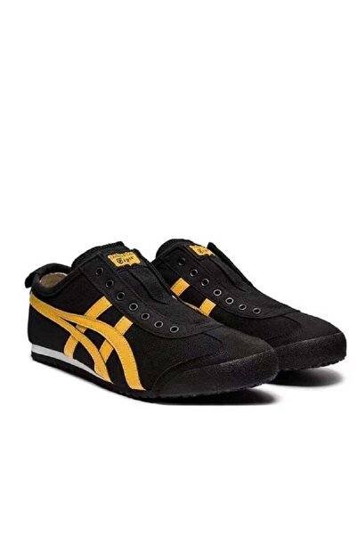 Onitsuka Tiger MEXICO 66 Slip-On Canvas Casual Colorblock Sneakers Shoes Black/Yellow