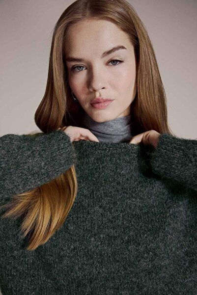 DeFacto Wool Blend Crew Neck Oversized Fit Knitwear Sweater F3254Ax25Wn