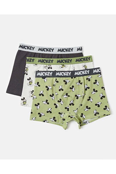 REDTAG Boys Assorted Mickey Mouse Boxer Brief Set (Pack of 3)
