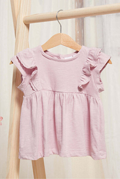 REDTAG Infant Girls Lilac Embellished Blouse