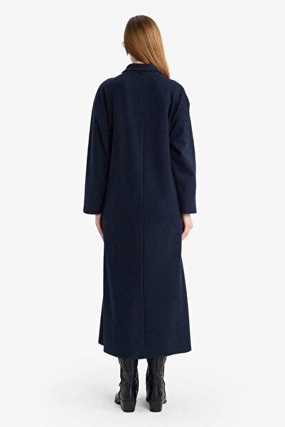 DeFacto Regular Fit Polo Yaka Uzun Kollu Maxi Elbise G1886AX25WN