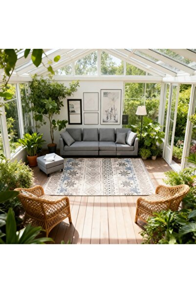 Topone1Topone1 سجادة غرفة المعيشة قابلة للغسل في الغسالة بنمط هندسي ومقاومة للبقع 160 × 230 سم