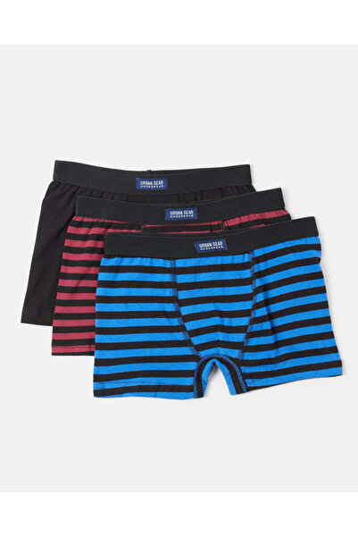 REDTAG Boys Assorted Striped Boxer Brief Pack (Set Of 3)