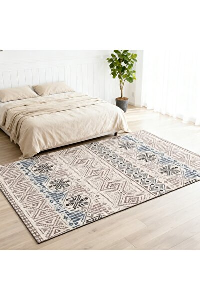 Topone1Topone1 سجادة غرفة المعيشة قابلة للغسل في الغسالة بنمط هندسي ومقاومة للبقع 160 × 230 سم