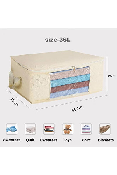 Generic Storage Bag,Foldable Non-woven Fabric Closet Storage Bag,With Reinforced Handle, Transparent Window