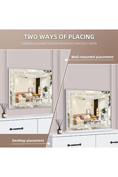 Hansong LED cosmetic mirror, 3 color temperatures, dimmable, 58x46cm