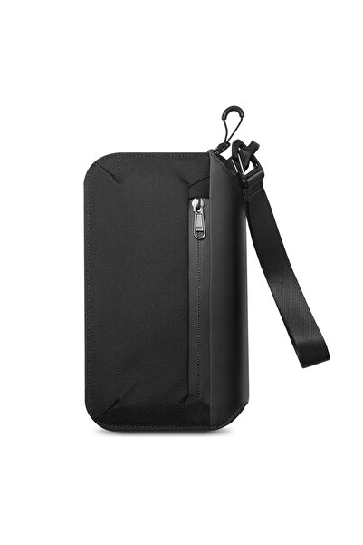 Spigen Life Passport Holder Pouch Wallet Cover, SIM Card Holder and Eject Pin, Wrist strap - Black