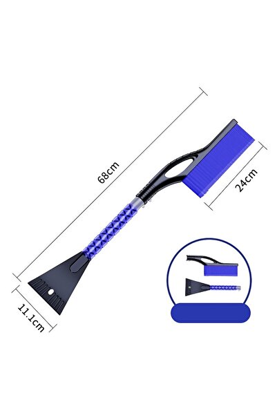 FONIX SnowFrost Ice Buster Snow Brush with Scraper, 2-in-1, Aluminum & Durable Plastic, Blue