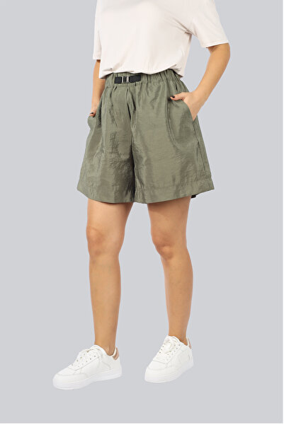 Ysatis Women's Elastic Waist Comfortable Fit Short Khaki Shorts 2525.2500101-Khaki