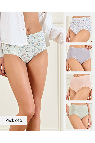 REDTAG مجموعة ملابس داخلية نسائية كاملة متنوعة (عبوة من 5 قطع)
