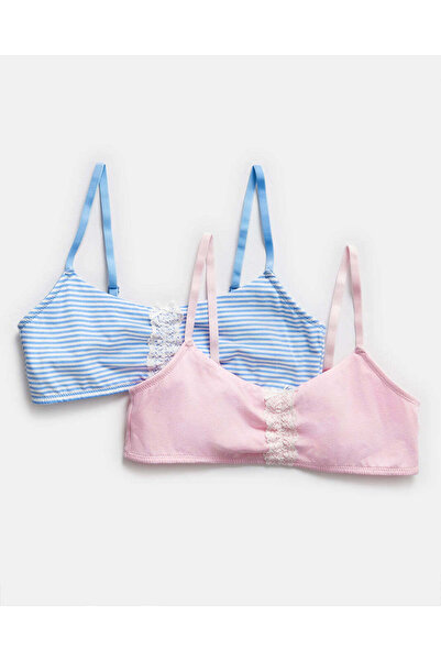REDTAG Senior Girls Blue And Pink Bra (Pack of 2)