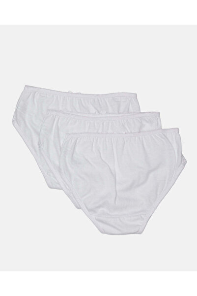 REDTAG Girls White Plain Brief Set (Pack of 3)
