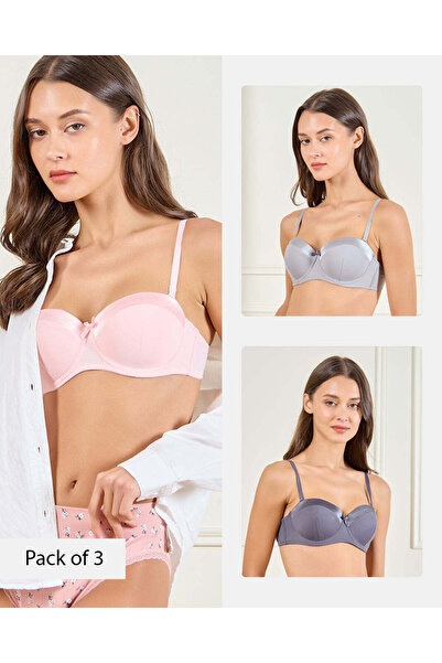 REDTAG مجموعة حمالات صدر نسائية متنوعة (عبوة من 3 قطع)