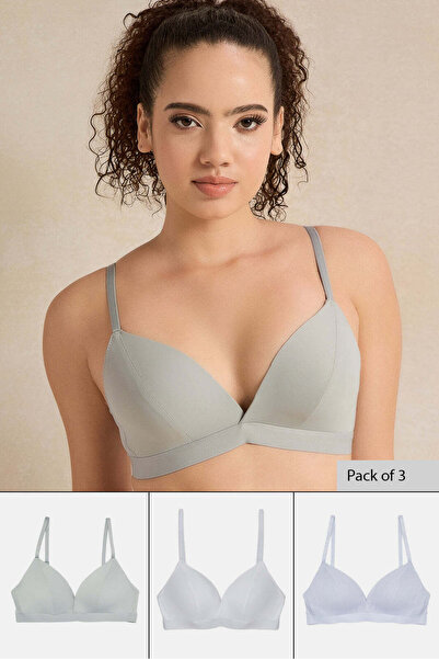 REDTAG مجموعة حمالات صدر نسائية متنوعة بدون أسلاك (عبوة من 3 قطع)