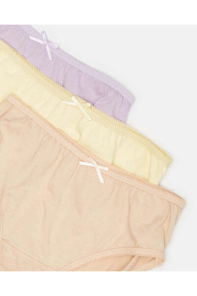 REDTAG Girls Assorted Plain Brief Set (Pack of 3)