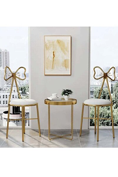 ZUIHAO Metal Vanity Chair Leathers Padded Seat Makeup Chair Butterfly Chair Makeup Stool Dressing Chair