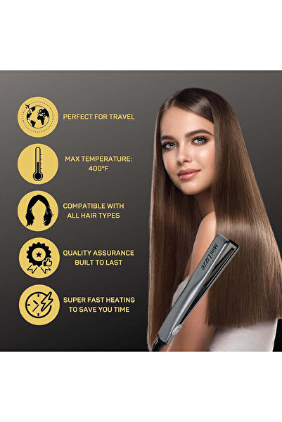 lizze Mini Hair Straightening Iron Compact, Travel-Friendly Styling Tool