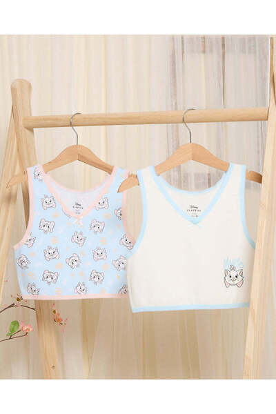 REDTAG Senior Girls Blue And White Marie Cat Print Non Padded Bra (Pack of 2)