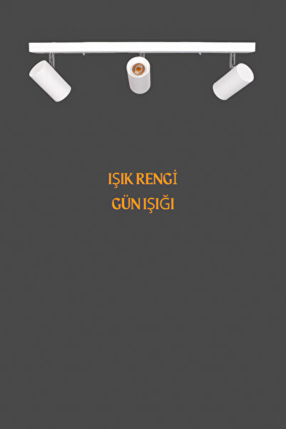 Turanconcept Spot Avize 360 Derece Dönebilen Modern Pratik Başlıklı Sıralı 3'lü Beyaz Avize (GÜN IŞIĞI)