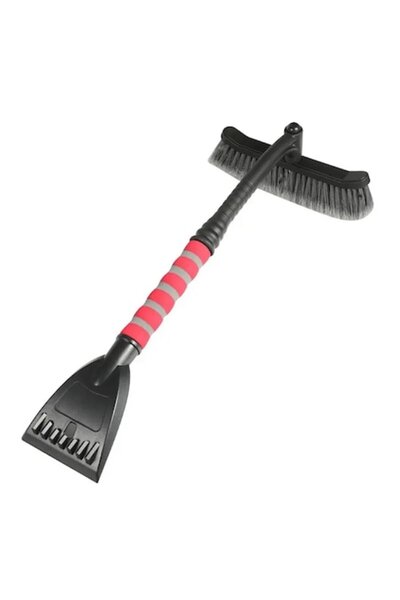 FONIX SnowBuddy snow brush with integrated scraper, rotating head, non-slip handle (Pink)