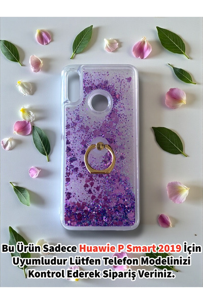 Merwish حافظة سيليكون لامعة متوافقة مع هاتف هواوي بي سمارت 2019 مع حلقة وحامل...