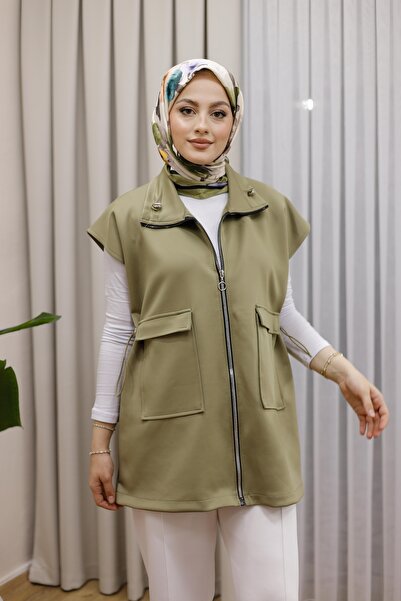 MOONSC Double Pocket and Zippered Tesuture Vest