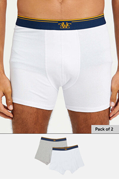 REDTAG Men Grey And White Hipster Set (Pack Of 2)