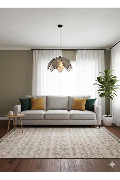 yamsan Modern Tasarım Çiçek Sarkıt Avize Kumaş Boheme Salon Oturma Odası Mutf...