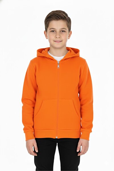 CRASSİ Boy's Cardigan Back Printed 2 Thread Fleece-Lined