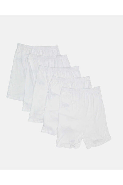 REDTAG Senior Girls White Solid Boxer Brief Set (Pack of 5)