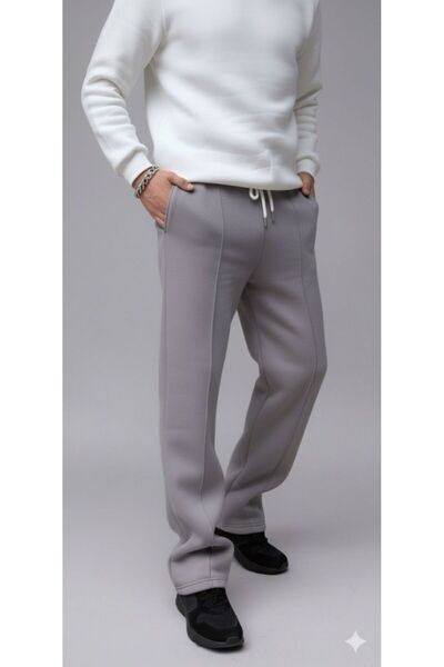 NO 601 Men's Nardo Gray Thick Fleece Wide Leg Baggy Sweatpants