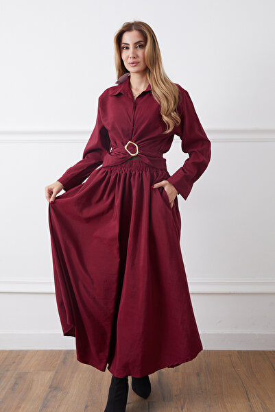 DPARİS Belt Detailed Shirt Skirt Two-Piece Set