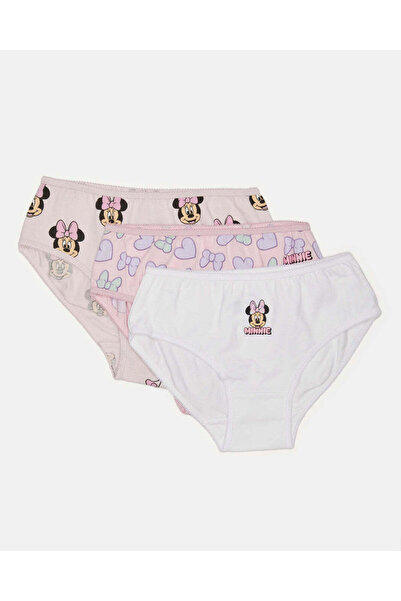 REDTAG Girls Pink And White Minnie Mouse Print Brief (Pack of 3)