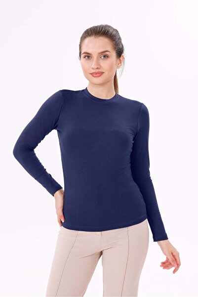 Yade Fashion Kadın Uzun Kol Body - Bisiklet Yaka