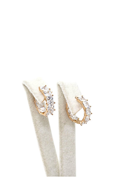 XUPING JEWELRY 18K Gold Renk Taşlı Halka Küpe | Jiro Accessories – XP Baskılı 316L Çelik