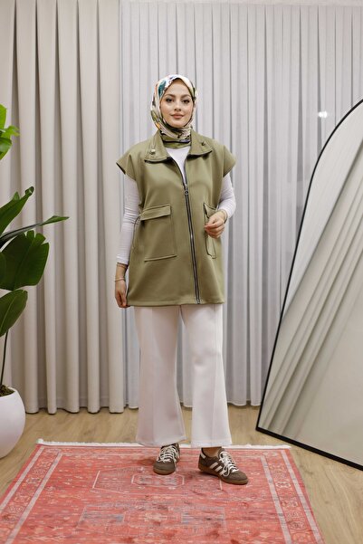 MOONSC Double Pocket and Zippered Tesuture Vest